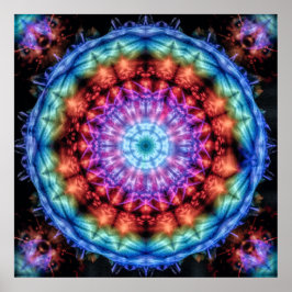 Plasmagoria - Psychdelische Tie Dye Mandala Poster