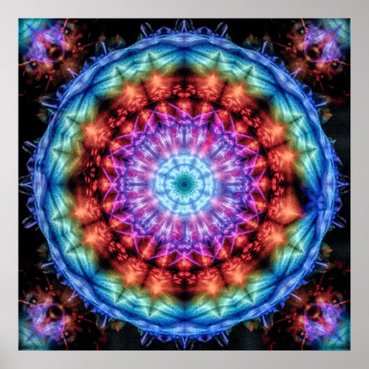 Plasmagoria - Psychdelische Tie Dye Mandala Poster (Voorkant)