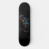 Plasmakat op zwart in trillende kleuren persoonlijk skateboard (Voorkant)