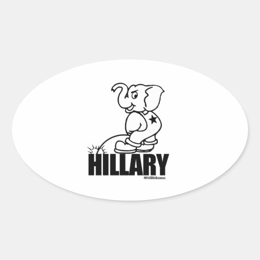 Plassen op Hillary Ovale Sticker (Voorkant)