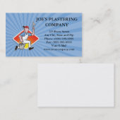 Plaster Masonry Worker Cartoon Visitekaartje (Voorkant / Achterkant)