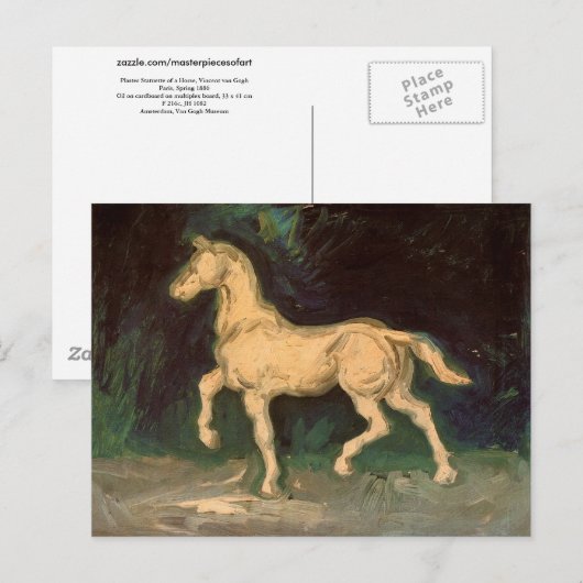 Plaster Statuette of Horse, Van Gogh Fine Art Briefkaart (Voorkant / Achterkant)