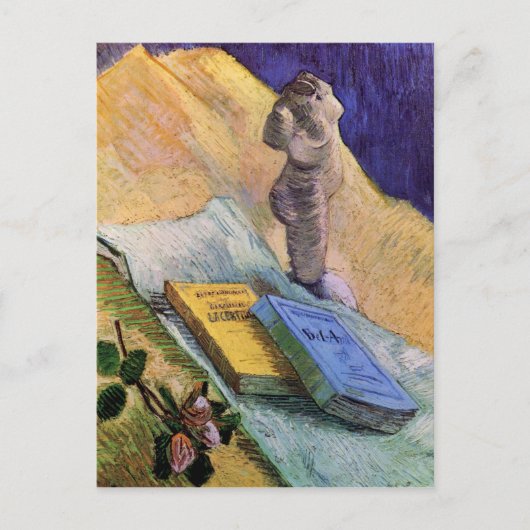 Plaster Statuette Roos 2 Novels Van Gogh Fine Art Briefkaart (Voorkant)