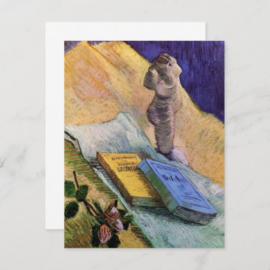 Plaster Statuette Roos en Novels Vincent van Gogh (Voorkant / Achterkant)