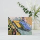 Plaster Statuette Roos en Novels Vincent van Gogh Briefkaart (Staand voorkant)