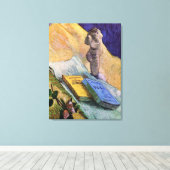 Plaster Statuette Roos en Novels Vincent van Gogh Canvas Afdruk (Insitu (Houten vloer))