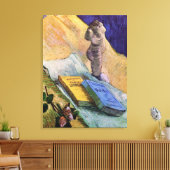Plaster Statuette Roos en Novels Vincent van Gogh Canvas Afdruk (Insitu (Woonkamer))