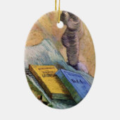 Plaster Statuette Roos en Novels Vincent van Gogh Keramisch Ornament (Achterkant)