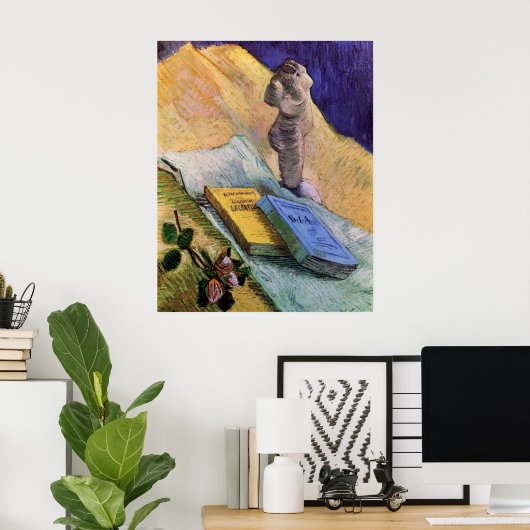 Plaster Statuette Roos en Novels Vincent van Gogh Poster (Thuiskantoor)