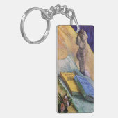 Plaster Statuette Roos en Novels Vincent van Gogh Sleutelhanger (Voorkant Links)