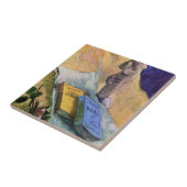 Plaster Statuette Roos en Novels Vincent van Gogh Tegeltje (Zijkant)