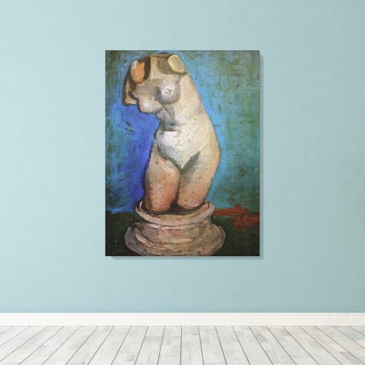 Plaster Statuette Vrouw Torso door Vincent van Gog Canvas Afdruk (Insitu (Houten vloer))