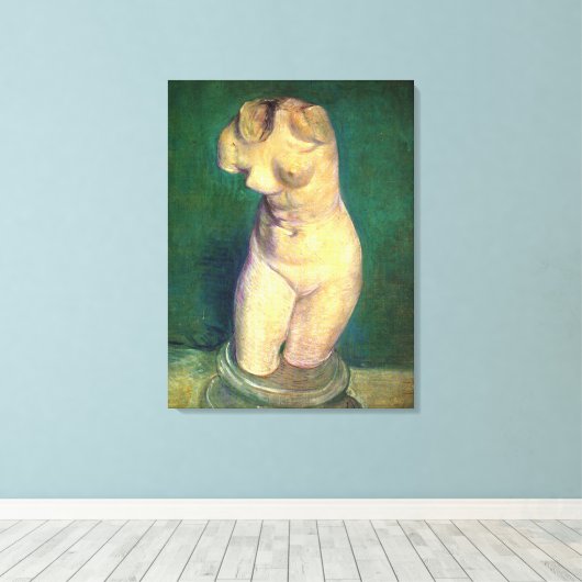 Plaster Statuette Vrouw Torso door Vincent van Gog Canvas Afdruk (Insitu (Houten vloer))