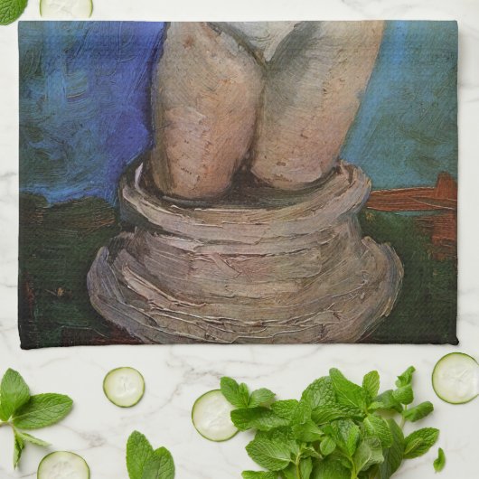 Plaster Statuette Vrouw Torso door Vincent van Gog Theedoek (Gevouwen)