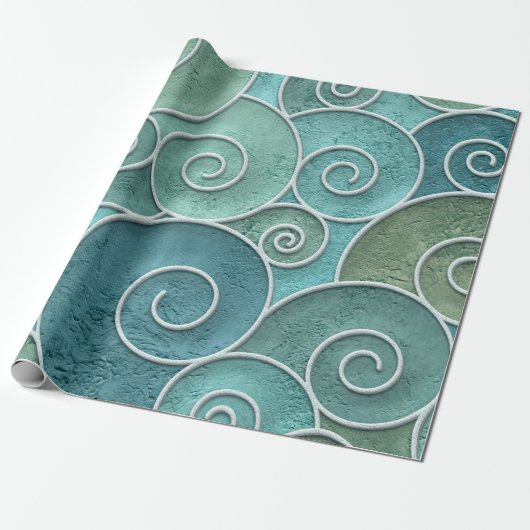 Plaster wall seamless texture with swirls pattern, cadeaupapier (Uitgerold)