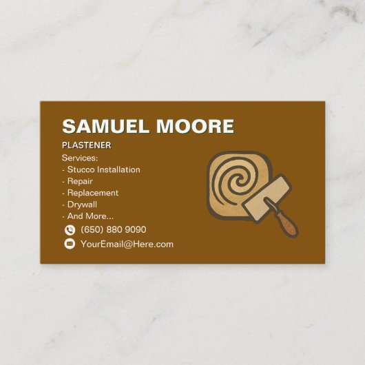Plasterer Drywall Business Card Drywall Visitekaartje (Voorkant)