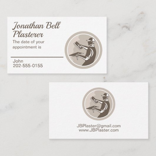 Plasterer Masonry Drywall Benoeming Visitekaartje (Voorkant / Achterkant)
