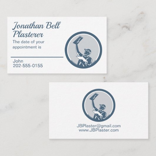 Plasterer Masonry Drywall Benoeming Visitekaartje (Voorkant / Achterkant)