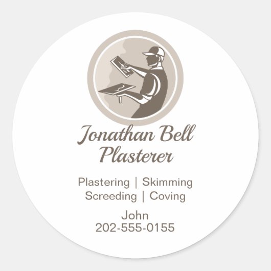 Plasterer Masonry Drywall Ronde Sticker (Voorkant)