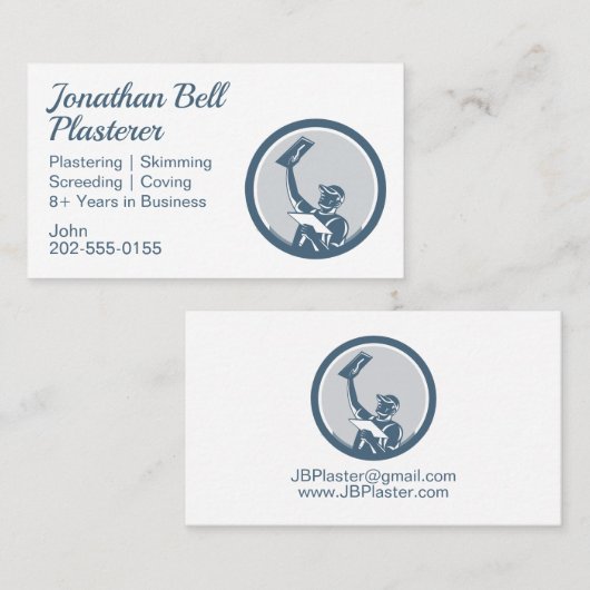 Plasterer Masonry Drywall Visitekaartje (Voorkant / Achterkant)