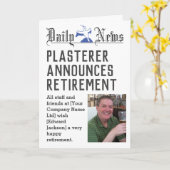 Plasterer Retirement Kaart om te personaliseren (Gele Bloem)