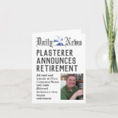 Plasterer Retirement Kaart om te personaliseren (Voorkant)