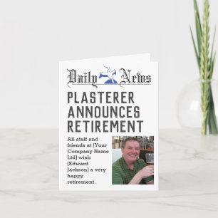 Plasterer Retirement Kaart om te personaliseren
