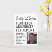 Plasterer Retirement Kaart om te personaliseren (Gele Bloem)