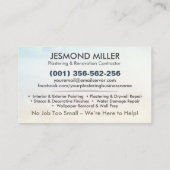 Plastering and Painting Services Watercolor art Visitekaartje (Achterkant)