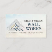 Plastering and Painting Services Watercolor art Visitekaartje (Voorkant)