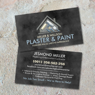 Plastering and Painting Services Watercolor art Visitekaartje