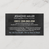 Plastering and Painting Services Watercolor art Visitekaartje (Achterkant)