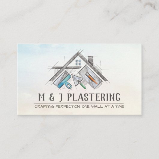 Plastering Services Drywall Professional Visitekaartje (Voorkant)