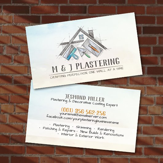 Plastering Services Drywall Professional Visitekaartje