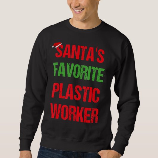 Plastic Arbeider Grappige Pyjama Kerstmis Trui (Voorkant)