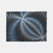 Plastic blauw grijs 3D fractale kunst modern abstr Fleece Deken (Voorkant (Horizontaal))