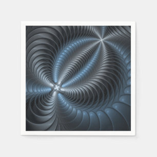 Plastic blauw grijs 3D fractale kunst modern abstr Servet