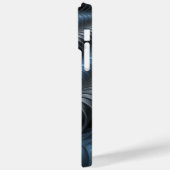 Plastic Blauw Grijs 3D Fractale Kunst Moderne Abst Case-Mate iPhone Case (Achterkant / Links)