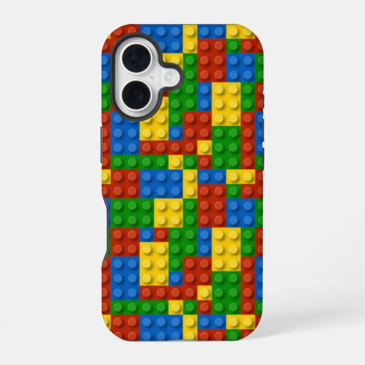 plastic blokken iPhone 16 hoesje (Achterkant)