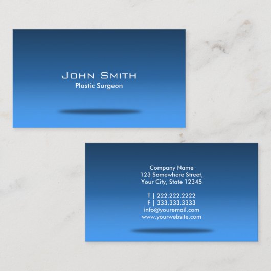 Plastic chirurg blauw visitekaartje (Voorkant / Achterkant)