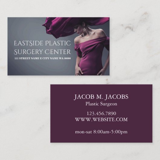 Plastic chirurg Cosmetic Medical Spa Visitekaartje (Voorkant / Achterkant)
