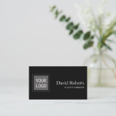 Plastic Chirurg Custom Logo Plain Black QR-code Visitekaartje (Staand voorkant)