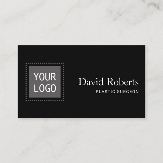 Plastic Chirurg Custom Logo Plain Black QR-code Visitekaartje (Voorkant)