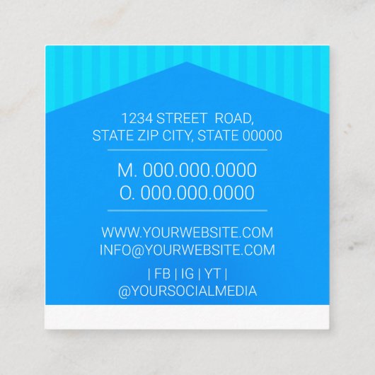 Plastic chirurg / Doctor / chirurg assistent Squar Vierkante Visitekaartje (Achterkant)