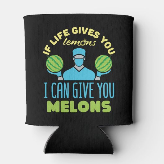 Plastic chirurg grappig als het leven geeft je mel blikjeskoeler (Achterkant)