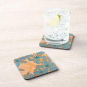Plastic Coaster Contemporary Leaf Design in Peach Bier Onderzetter (Rechterzijde)