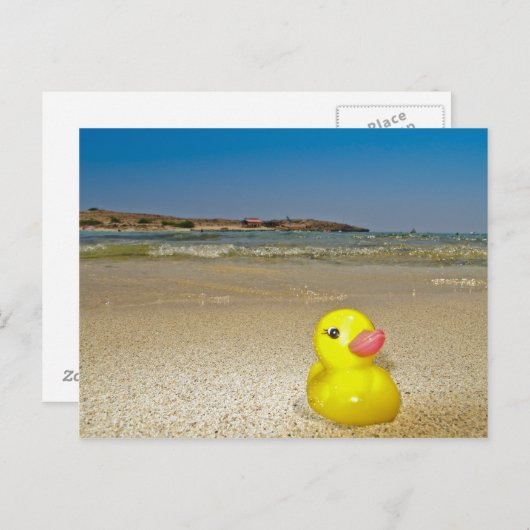 Plastic Duck op het strand Briefkaart (Voorkant / Achterkant)