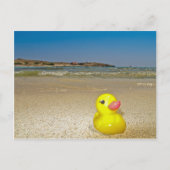Plastic Duck op het strand Briefkaart (Voorkant)