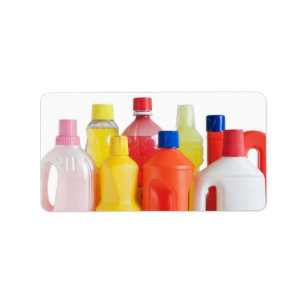 plastic flesjes voor wasmiddel etiket