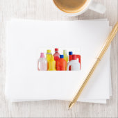 Plastic flessen met wasmiddel etiket (Insitu)